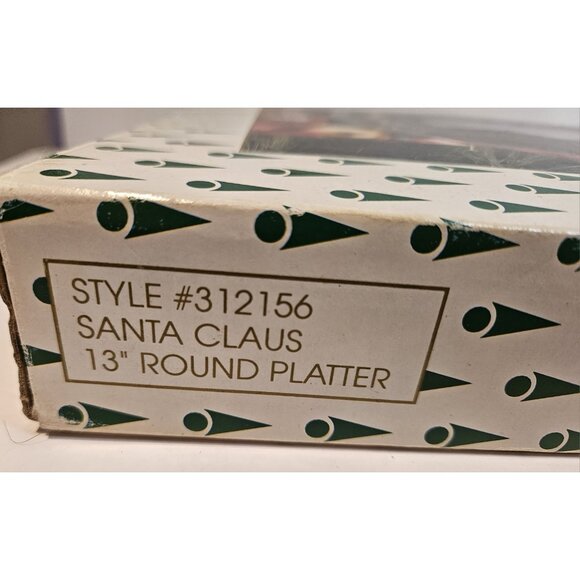Vintage Crystal Clear Studios Style #312/156 Santa Claus 13 inch Glass Platter - Picture 4 of 8